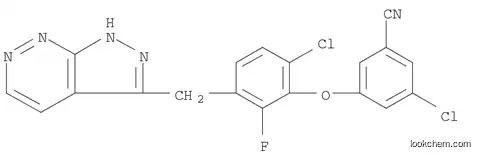Molecular Structure of 1007570-83-3 (Benzonitrile, 3-chloro-5-[6-chloro-2-fluoro-3-(1H-pyrazolo[3,4-c]pyridazin-3-ylmethyl)phenoxy]-)